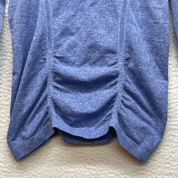 Athleta Shirt Womens Small Blue Fast Track Half Zip Ruched Pullover Workout Gym - Picture 5 of 11